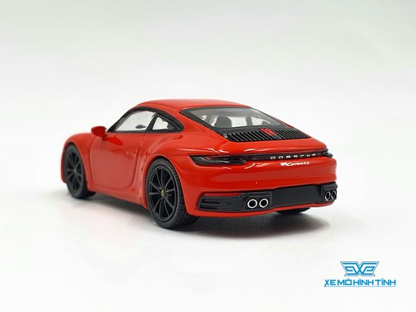 Xe Mô Hình Porsche 911 (992) Carrera 4S Lava Orange LHD 1:64 MiniGT ( Cam Đỏ )