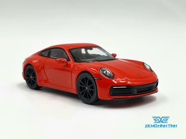 Xe Mô Hình Porsche 911 (992) Carrera 4S Lava Orange LHD 1:64 MiniGT ( Cam Đỏ )