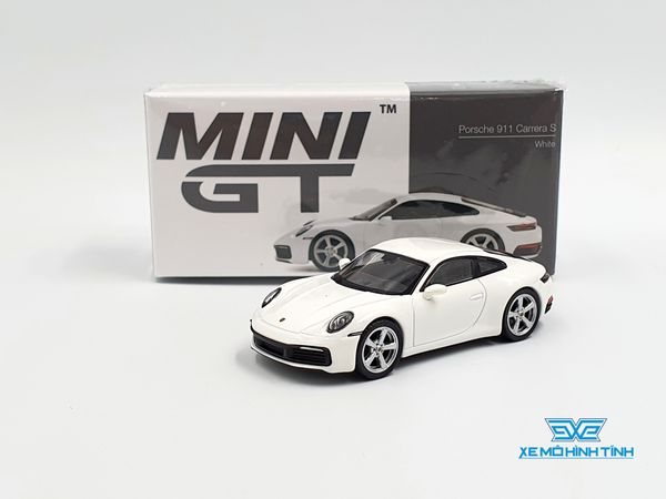 Xe Mô Hình Porsche 911 (992) Carrera S White LHD 1:64 MiniGT (Trắng)