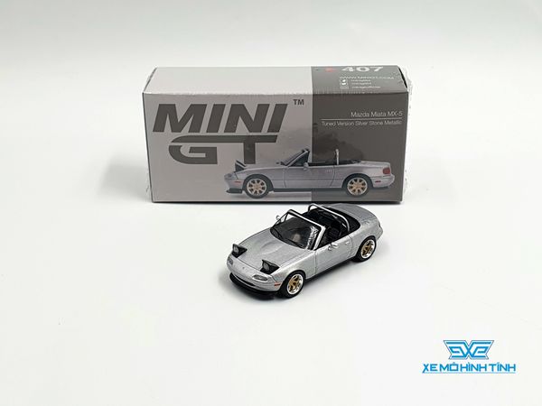 Xe Mô Hình Mazda Miata MX-5 (NA) Tuned Version Silver Stone Metallic LHD 1:64 MiniGT (Xám)