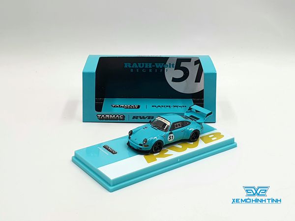 Xe Mô Hình Porsche RWB Backdate 1:64 Tarmac Works ( Xanh Min )