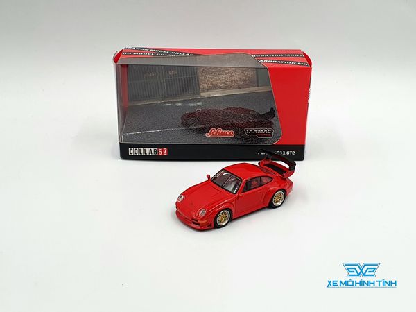 Xe Mô Hình Porsche 911 GT2 Red 1:64 Tarmac Works ( Đỏ Mân Vàng )