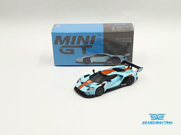 Xe Mô Hình Ford GT MK II #002 Blue/Orange 1:64 MiniGT ( Xanh Viền Cam )