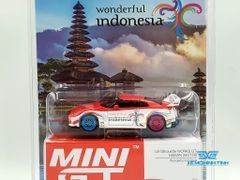 Xe Mô Hình Nissan LB-Silhouette Works GT R35GT - RR Ver.1 Wonderful Indonesia 1:64 MiniGT ( Trắng Mâm Xanh - Đỏ )