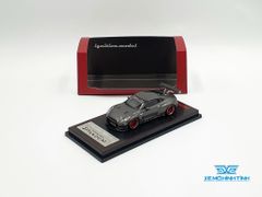 Xe Mô Hình Nissan Pandem R35 GT-R Gun Metallic 1:64 Ignition Model ( Xám Bánh Đỏ )