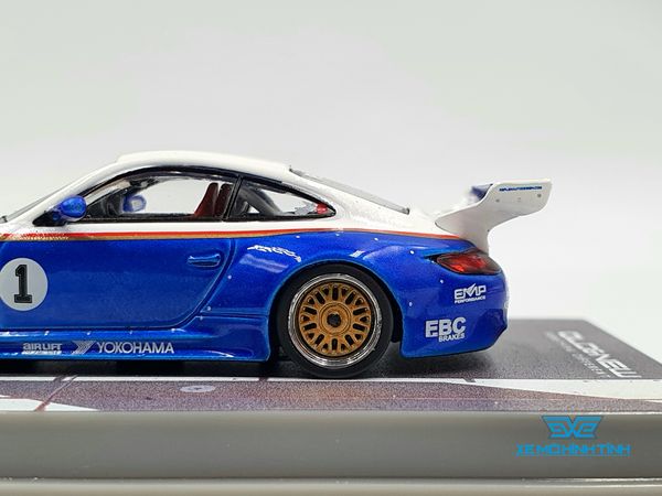 Xe Mô Hình Porsche Old & New 997 Blue & White #1 1:64 Tarmac Works ( Trắng Xanh )