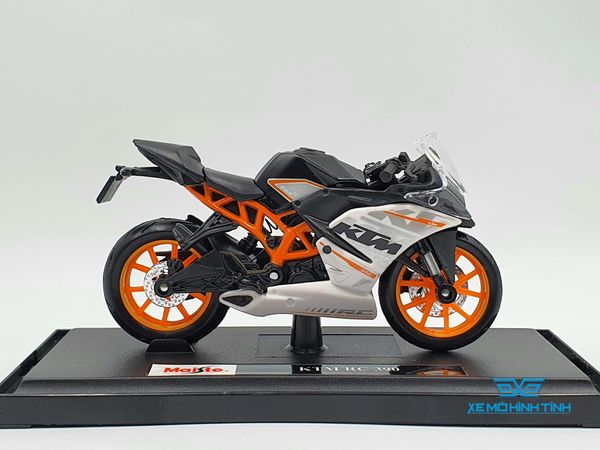 XE MÔ HÌNH KTM RC 390 1:18 MAISTO (TRẮNG ĐEN)