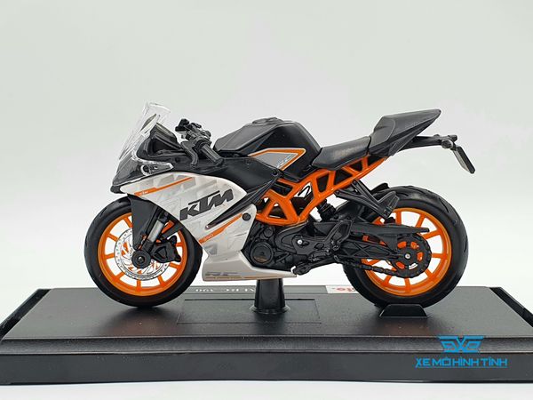 XE MÔ HÌNH KTM RC 390 1:18 MAISTO (TRẮNG ĐEN)