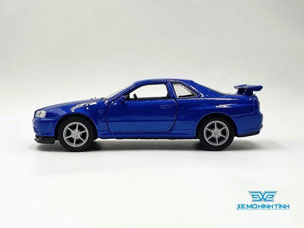 Xe Mô Hình NISSAN SKYLINE GT-R R34 1:36 Welly ( Xanh )