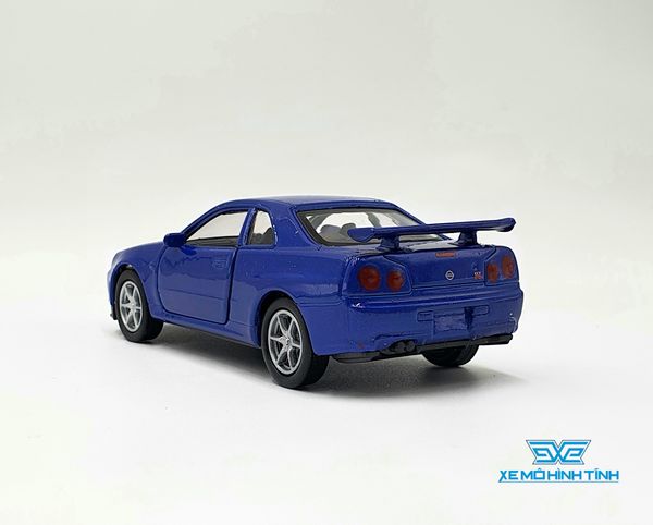 Xe Mô Hình NISSAN SKYLINE GT-R R34 1:36 Welly ( Xanh )