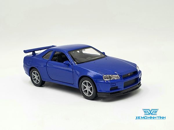 Xe Mô Hình NISSAN SKYLINE GT-R R34 1:36 Welly ( Xanh )