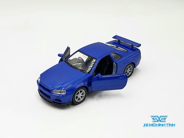 Xe Mô Hình NISSAN SKYLINE GT-R R34 1:36 Welly ( Xanh )