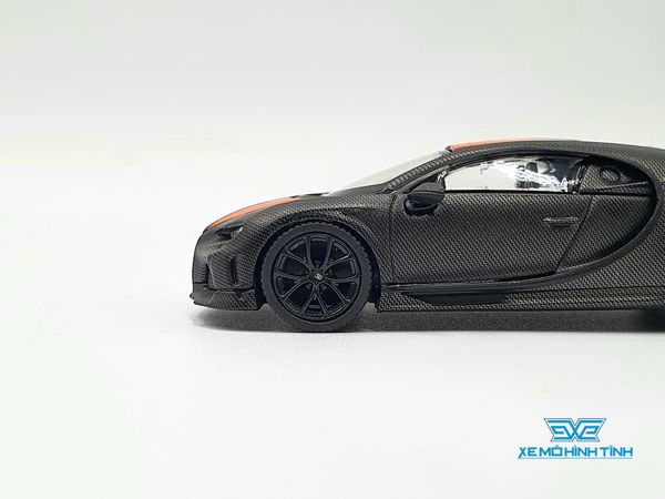 Xe Mô Hình Bugatti Chiron Super Sport 300+ World Record 304.773 mph LHD 1:64 MiniGT (đen sọc cam )