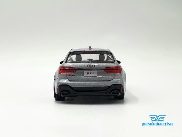 Xe Mô Hình Audi RS 6 Avant Carbon Black Edition Florett Silver LHD 1:64 MiniGT ( trắng )