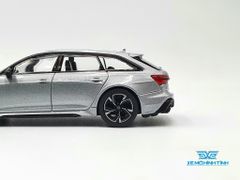 Xe Mô Hình Audi RS 6 Avant Carbon Black Edition Florett Silver LHD 1:64 MiniGT ( trắng )