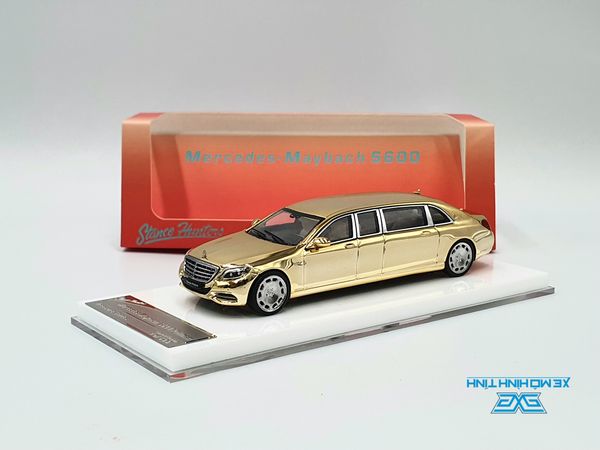 Xe Mô Hình Mercedes - Maybach S600 Pullman 1:64 Stance Hunters (Vàng Crom )