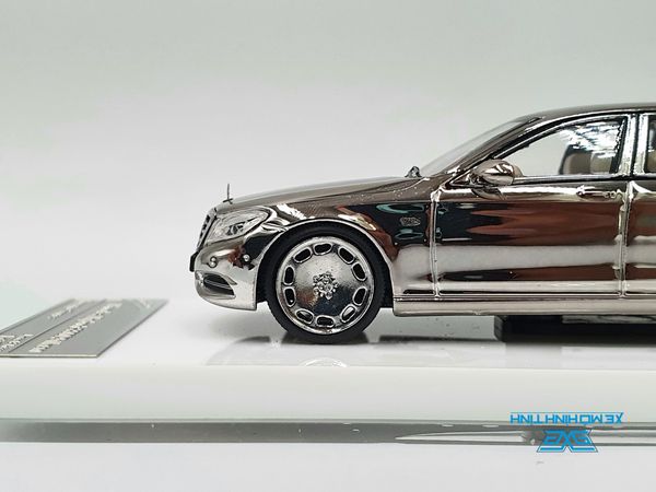 Xe Mô Hình Mercedes - Maybach S600 Pullman 1:64 Stance Hunters (Bạc Crom )