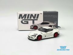 Xe Mô Hình Pandem Toyota GR Supra V1.0 Pearl White LHD 1:64 MiniGT ( Trắng Mâm Đỏ )