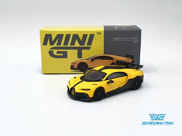 Xe Mô Hình Bugatti Chiron Pur Sport Yellow LHD 1:64 Minigt ( Vàng )