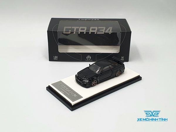 Xe Mô Hình Nissan GTR R34 Z-Tune Diecast-Openable Hood 1:64 Time Micro (Đen)
