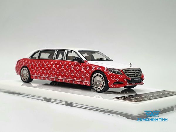 Xe Mô Hình Mercedes - Maybach S600 Pullman 1:64 Stance Hunters ( Trắng LV Đỏ )