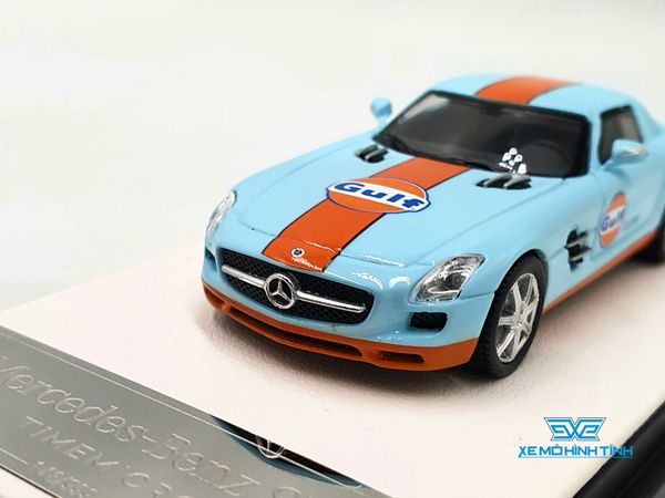 Xe Mô Hình Mercedes-Benz SLS 1:64 Time Micro (Gulf) + Fig