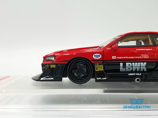 Xe mô hình Nissan Skyline LB-ER34 Super Silhouette 1:64 CM-Model ( Đỏ Đen )