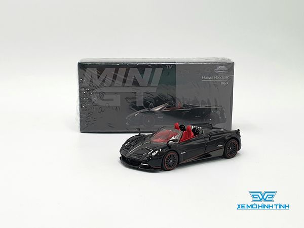 Xe mô hình Pagani Huayra Roadster Black LHD 1:64 MiniGT (Đen Nội Thất Đỏ)