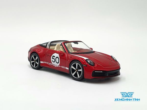 Xe mô hình Porsche 911 Targa 4S Heritage Design Edition Cherry Red LHD 1:64 MiniGT (Đỏ)