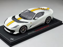 Xe Mô Hình Ferrari 812 Competizione 2021 1:18 BBR ( Trắng Sọc Vàng )