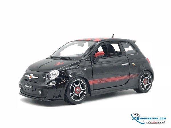 18-12078A MH BBURAGO NEW FIAT 500 ABARTH 1:18 (ĐEN)