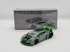 Xe Mô Hình Lamborghini Huracan GT3 Evo #39 2022 Imsa Road America 2nd Place LHD 1:64 MiniGT ( Xám/Xanh )