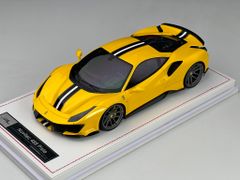 Xe Mô Hình Ferrari 488 Pista Novitec 1:18 IVY Model (Vàng Sọc Đen)