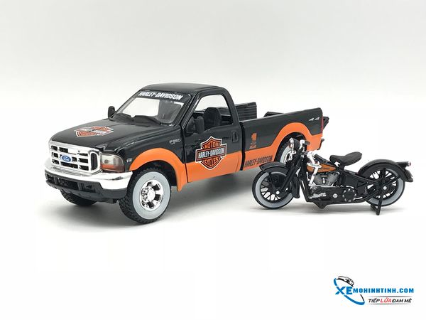 Xe Mô Hình Harley Davidson 1999 F-350 Super Duty Pickup 1:24 Maisto ( Cam Đen )