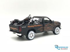 Xe Mô Hình 1999 Ford F350 Pickup/2002 Harley Davidson Night Train 1:24 Maisto ( Đen viền cam )