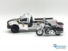 Xe Mô Hình Ford F-350 Superduty Pickup 99 Police Plus FLHTPI Electra Glide 1:24 Maisto ( Trắng Police )