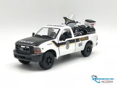 Xe Mô Hình Ford F-350 Superduty Pickup 99 Police Plus FLHTPI Electra Glide 1:24 Maisto ( Trắng Police )