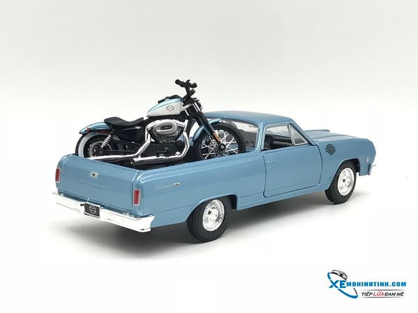 Xe Mô Hình 1965 El Camino 2007 XL 1200N Nightster 1:24 Maisto ( Xanh Dương )