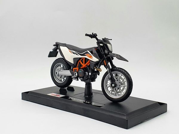 Xe Mô Hình KTM 690 SMC R 1:18 Maisto ( Trắng Đen )