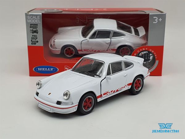 Xe Mô Hình Porsche 911 Carrera RS 2.7 1:36 Welly ( Trắng )