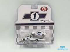 Set Xe Mô Hình Chaparral 1967 Chevrolet C-30 Ramp Truck with 1970 Chevrolet Trans Am Camaro 1:64 ACME ( Trắng Bánh Bạc )