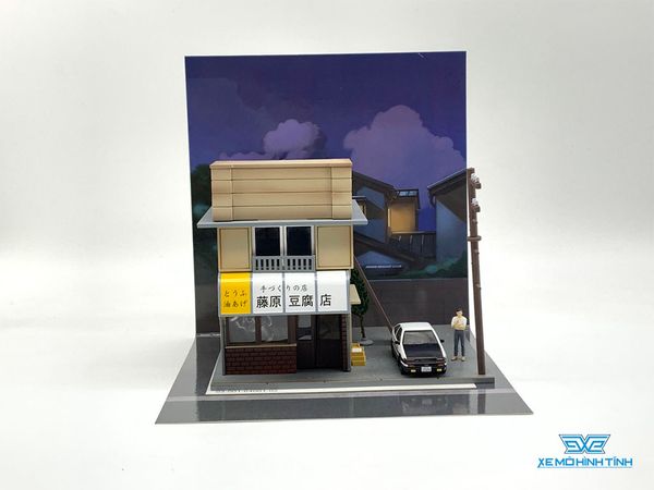 Mô Hình Nhà  Fujiwara Tofu Shop 1:64 Yume Box ( COMPO 2 BỘ RA SẢN PHẨM KHÔNG CÓ XE  )