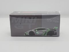 Xe Mô Hình Lamborghini Huracan GT3 Evo #39 2022 Imsa Road America 2nd Place LHD 1:64 MiniGT ( Xám/Xanh )