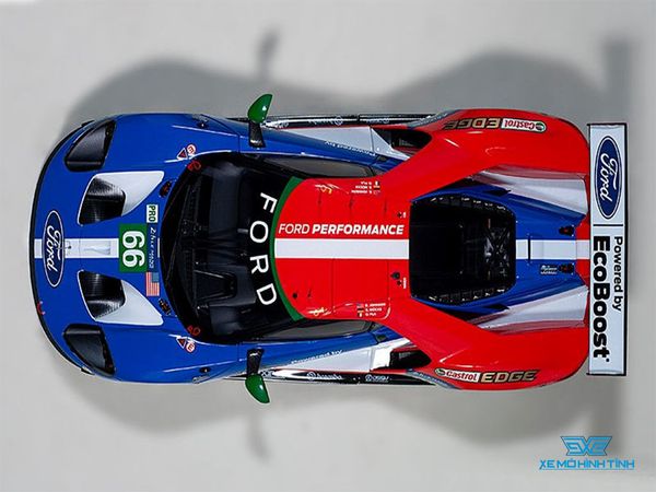 Xe Mô Hình Ford GT Le Mans 2016 B.JOHNSON/S.MUCKE/O.PLA #66 ( Xanh Dương / Đỏ )