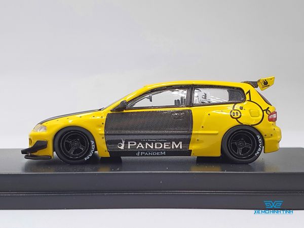 Xe Mô Hình Honda Civic EG6 Rocket bunny 1:64 One Model (Vàng Carbon)