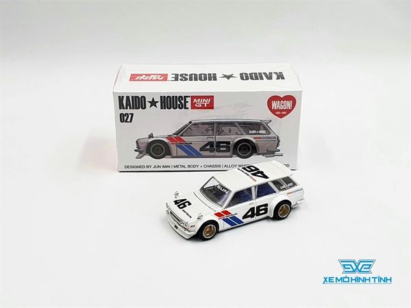 Xe Mô Hình Datsun Kaido 510 Wagon Bre V2 #46 1:64 MiniGT x Kaido House ( Trắng) )