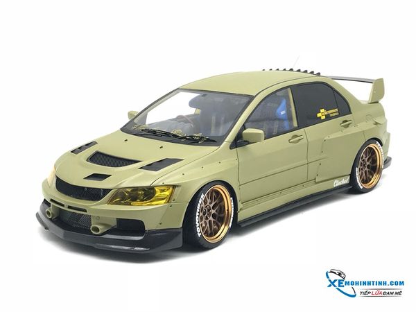 Xe Mô Hình Mitsubishi Evo IX Matt Green Clinched Widebody 1:18 AGU Model ( Xanh )