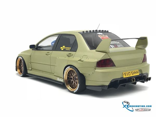 Xe Mô Hình Mitsubishi Evo IX Matt Green Clinched Widebody 1:18 AGU Model ( Xanh )