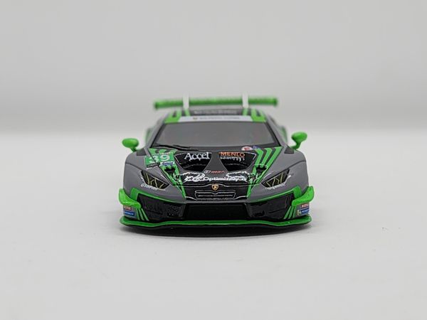 Xe Mô Hình Lamborghini Huracan GT3 Evo #39 2022 Imsa Road America 2nd Place LHD 1:64 MiniGT ( Xám/Xanh )