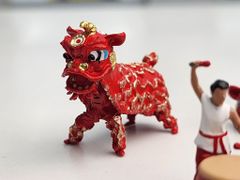 Mô Hình Lion Dance 1:64 American Diorama ( Lân Đỏ )